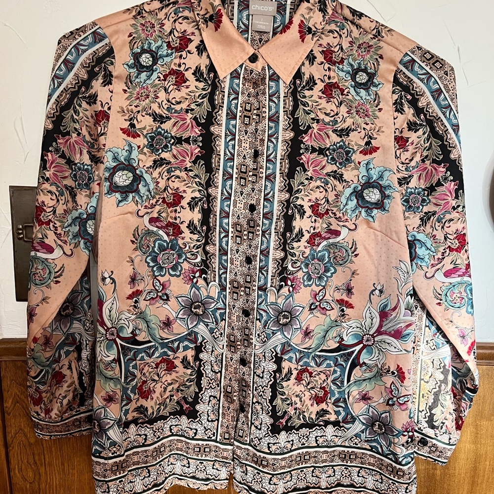 Chico's Multicolor Floral Blouse